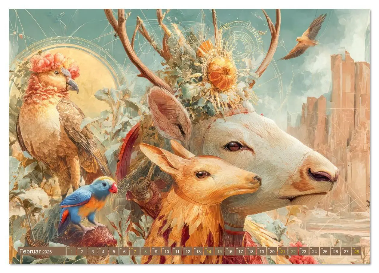 Bild: 9783516631425 | Tiere - Im surrealen Garten der Träume (Wandkalender 2026 DIN A2...