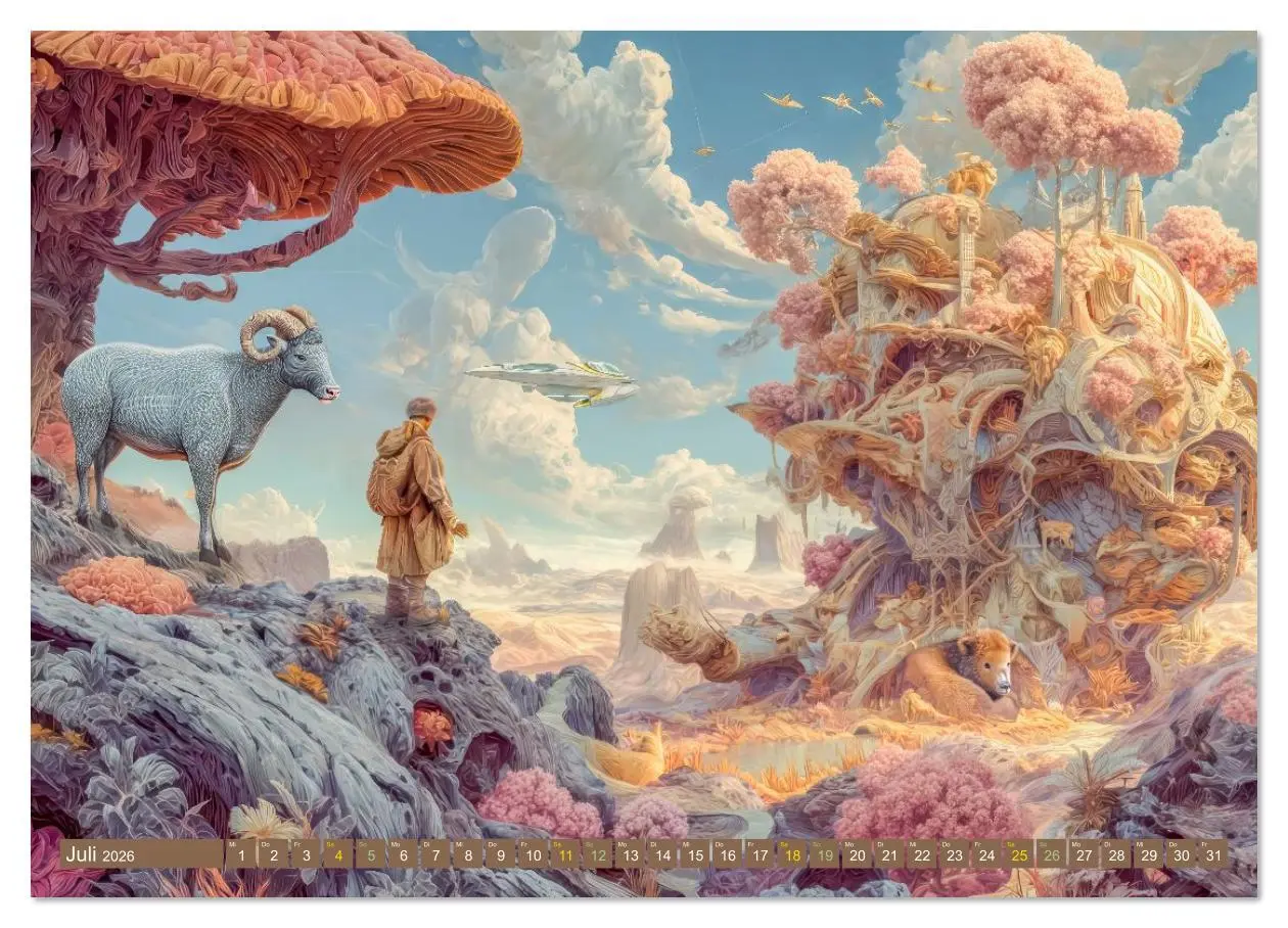 Bild: 9783516631425 | Tiere - Im surrealen Garten der Träume (Wandkalender 2026 DIN A2...