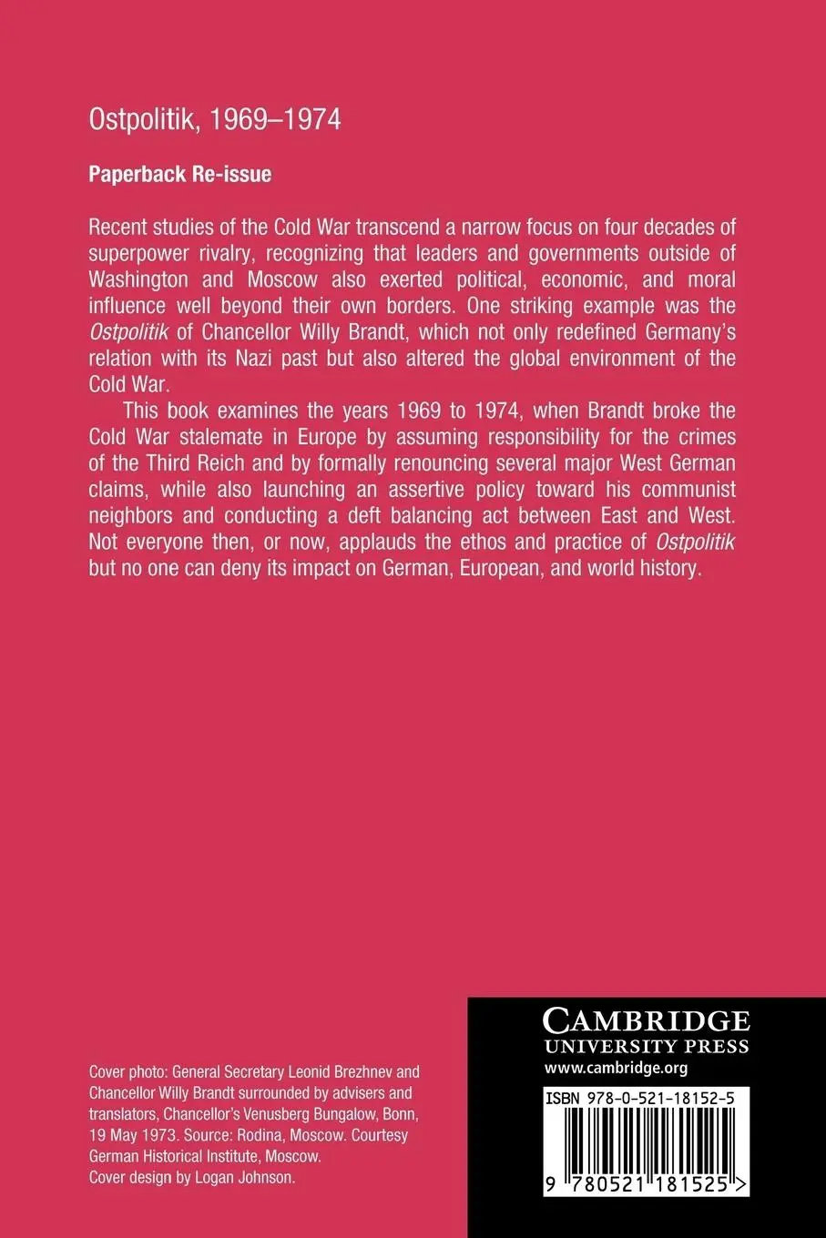 Rückseite: 9780521181525 | Ostpolitik, 1969 1974 | European and Global Responses | Fink (u. a.)