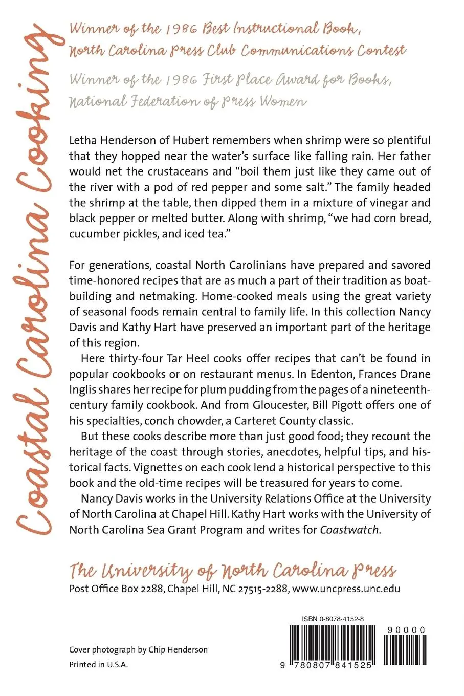 Rückseite: 9780807841525 | Coastal Carolina Cooking | Nancy Davis (u. a.) | Taschenbuch | 1986
