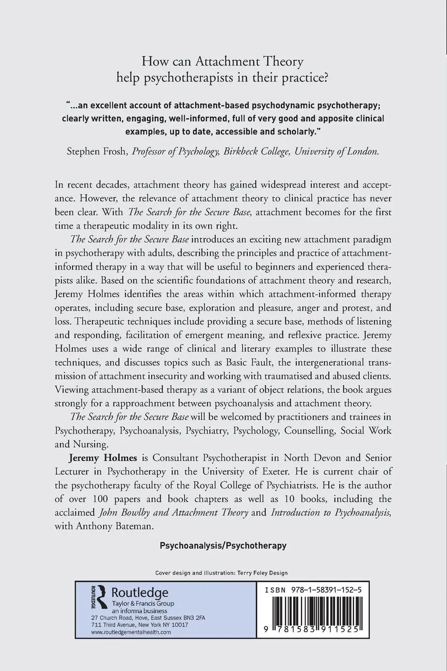 Rückseite: 9781583911525 | The Search for the Secure Base | Attachment Theory and Psychotherapy