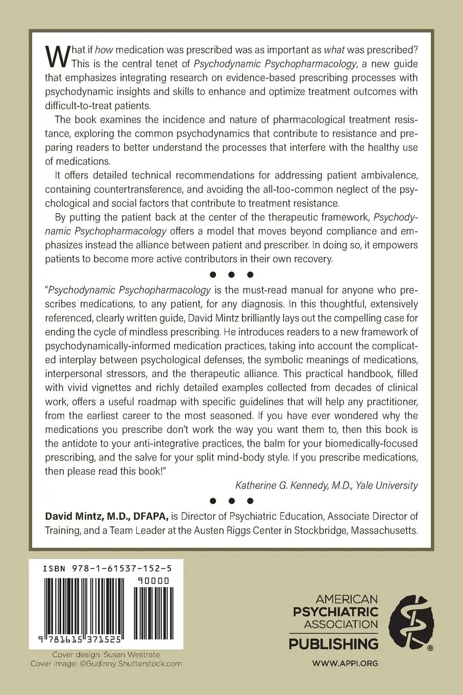 Rückseite: 9781615371525 | Psychodynamic Psychopharmacology | David Mintz | Taschenbuch | 2022