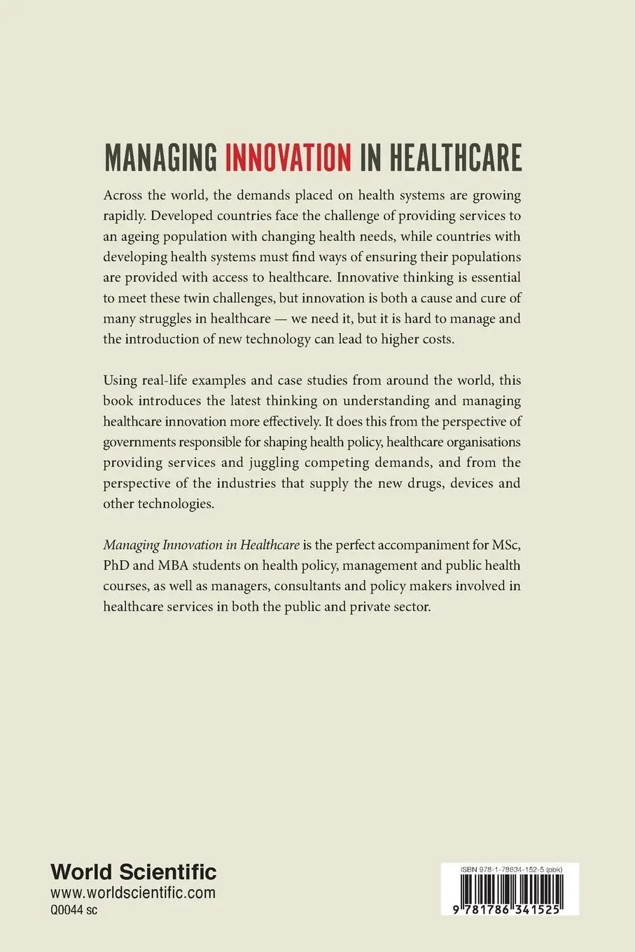 Rückseite: 9781786341525 | MANAGING INNOVATION IN HEALTHCARE | James Barlow | Taschenbuch | 2016