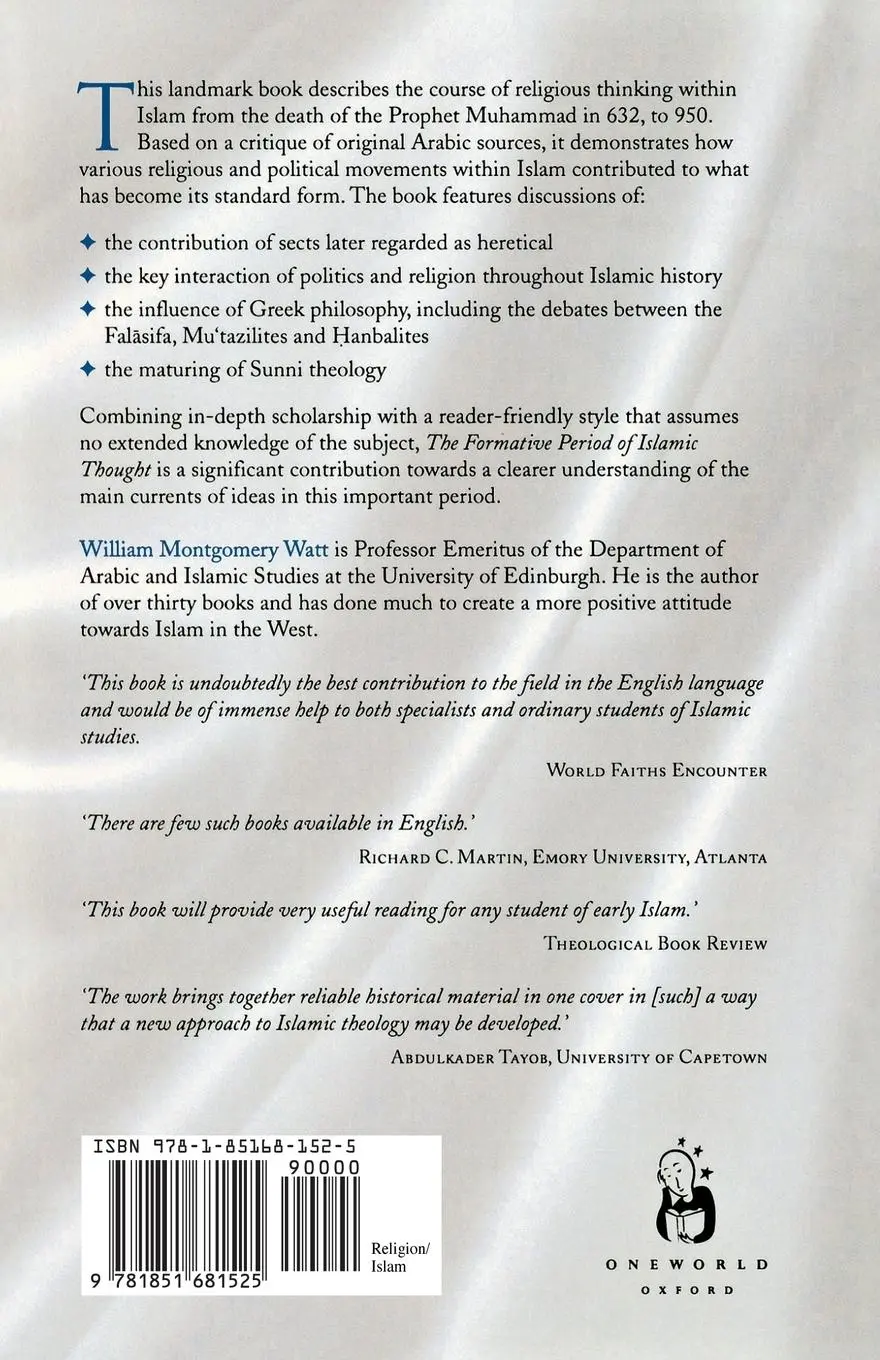Rückseite: 9781851681525 | The Formative Period of Islamic Thought | Watt (u. a.) | Taschenbuch