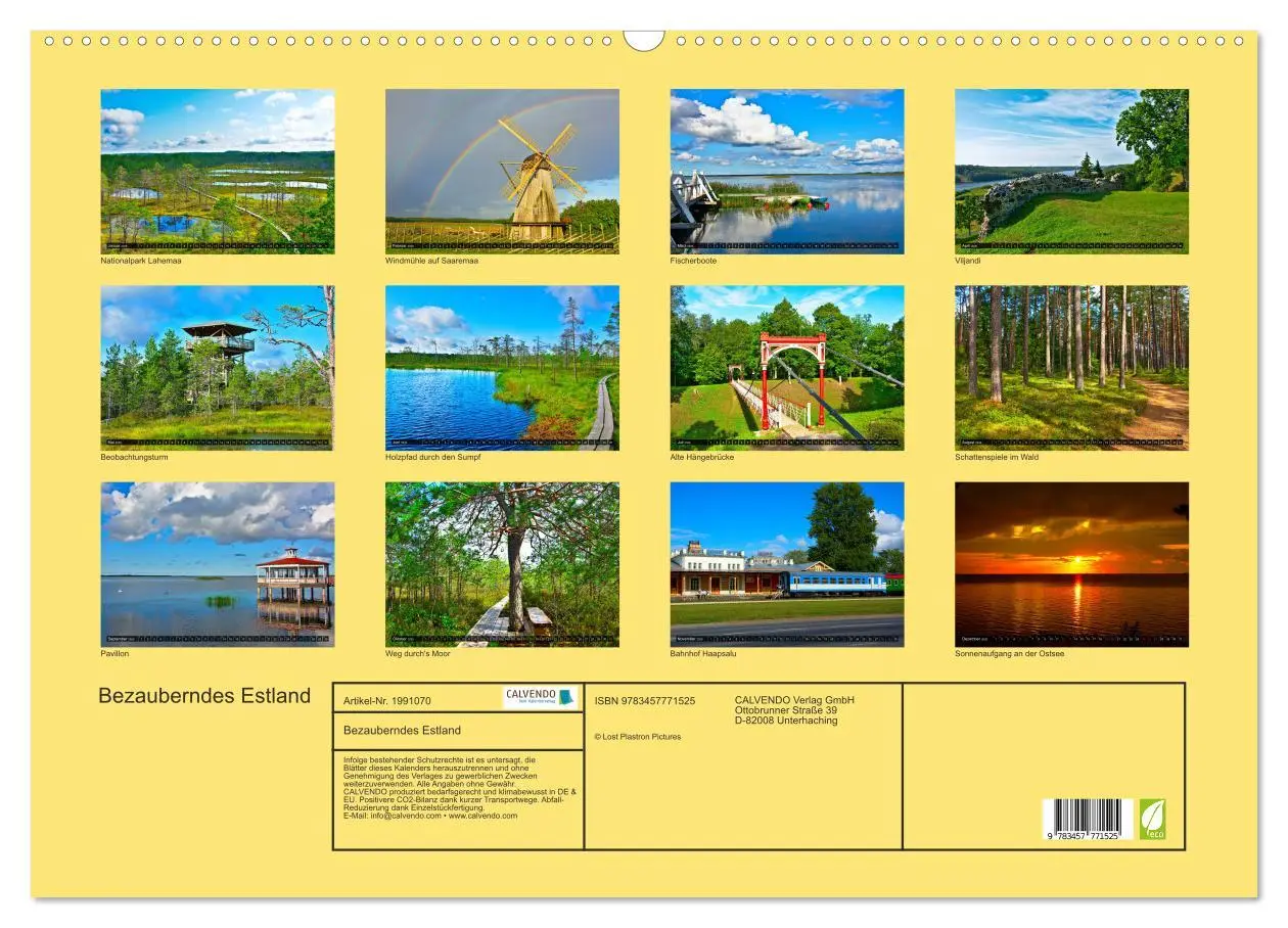 Bild: 9783457771525 | Bezauberndes Estland (Wandkalender 2026 DIN A2 quer), CALVENDO...