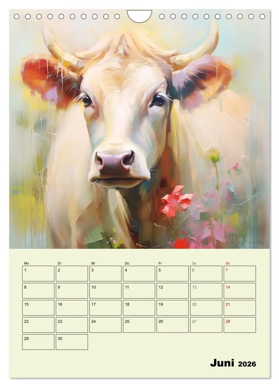 Bild: 9783516311525 | Zauberhafte Kühe. Duftige Aquarelle von tollen Tieren (Wandkalender...