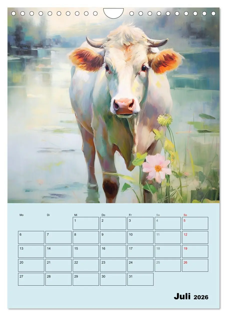 Bild: 9783516311525 | Zauberhafte Kühe. Duftige Aquarelle von tollen Tieren (Wandkalender...