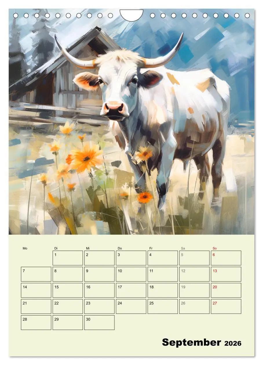 Bild: 9783516311525 | Zauberhafte Kühe. Duftige Aquarelle von tollen Tieren (Wandkalender...