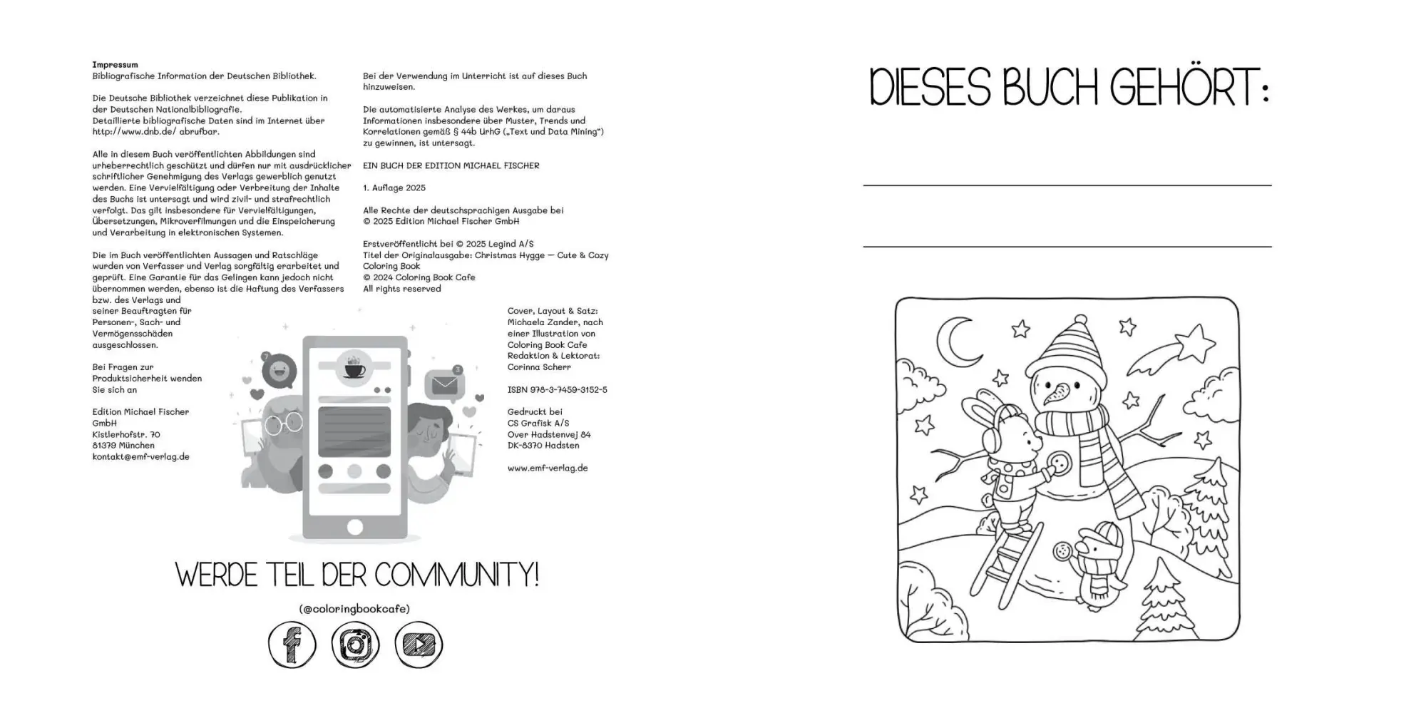 Bild: 9783745931525 | Cozy Coloring - Christmas Hygge | Coloring Book Cafe | Taschenbuch