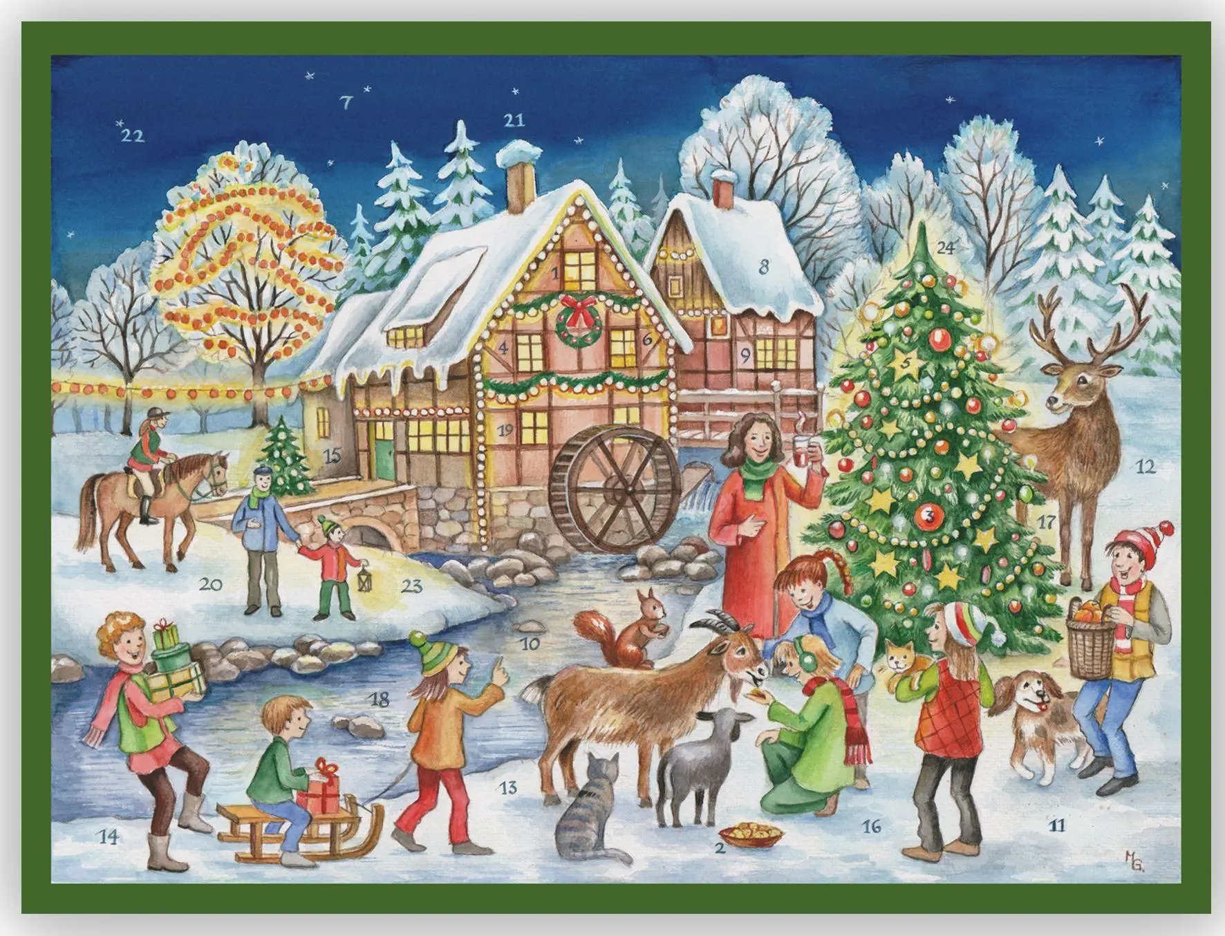 Cover: 4025985701625 | Adventskalender "Weihnachtliches Mühlhaus" | Papier Adventskalender