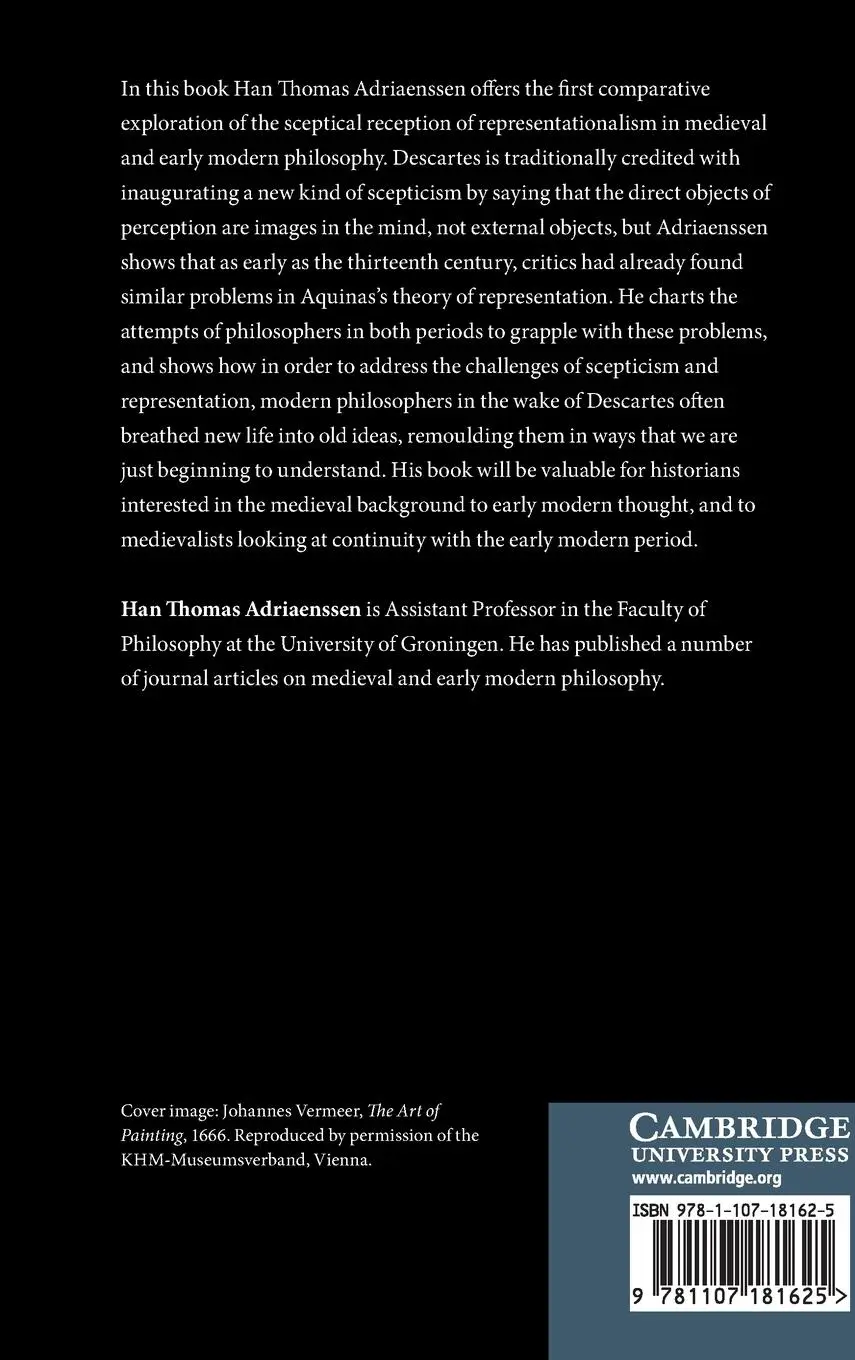 Rückseite: 9781107181625 | Representation and Scepticism from Aquinas to Descartes | Adriaenssen