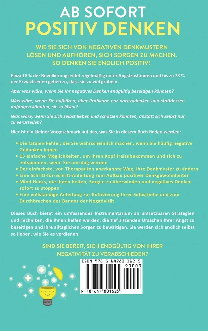 Rückseite: 9781647801625 | Ab sofort positiv denken | Derick Howell | Buch | 2020
