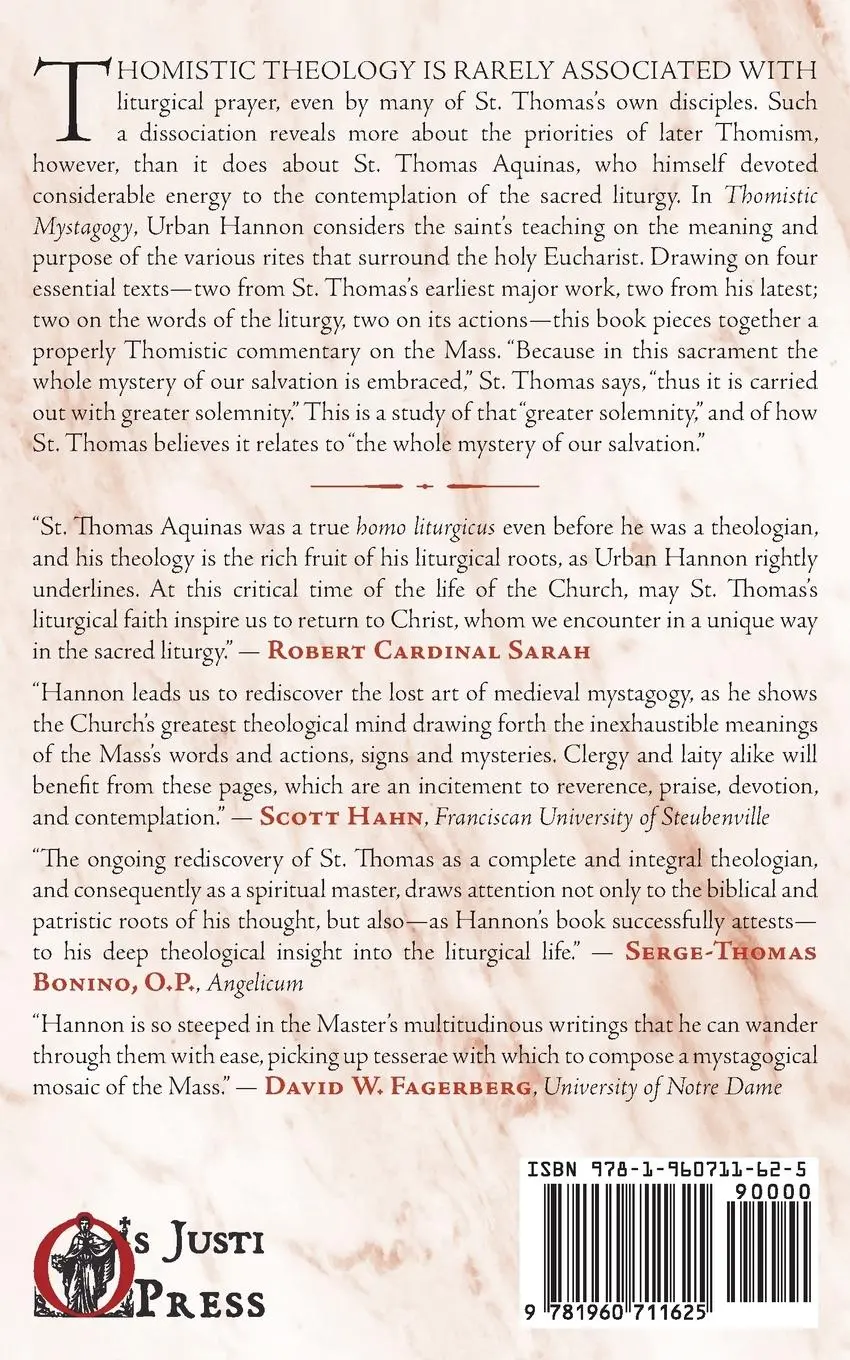 Rückseite: 9781960711625 | Thomistic Mystagogy | St. Thomas Aquinas's Commentaries on the Mass