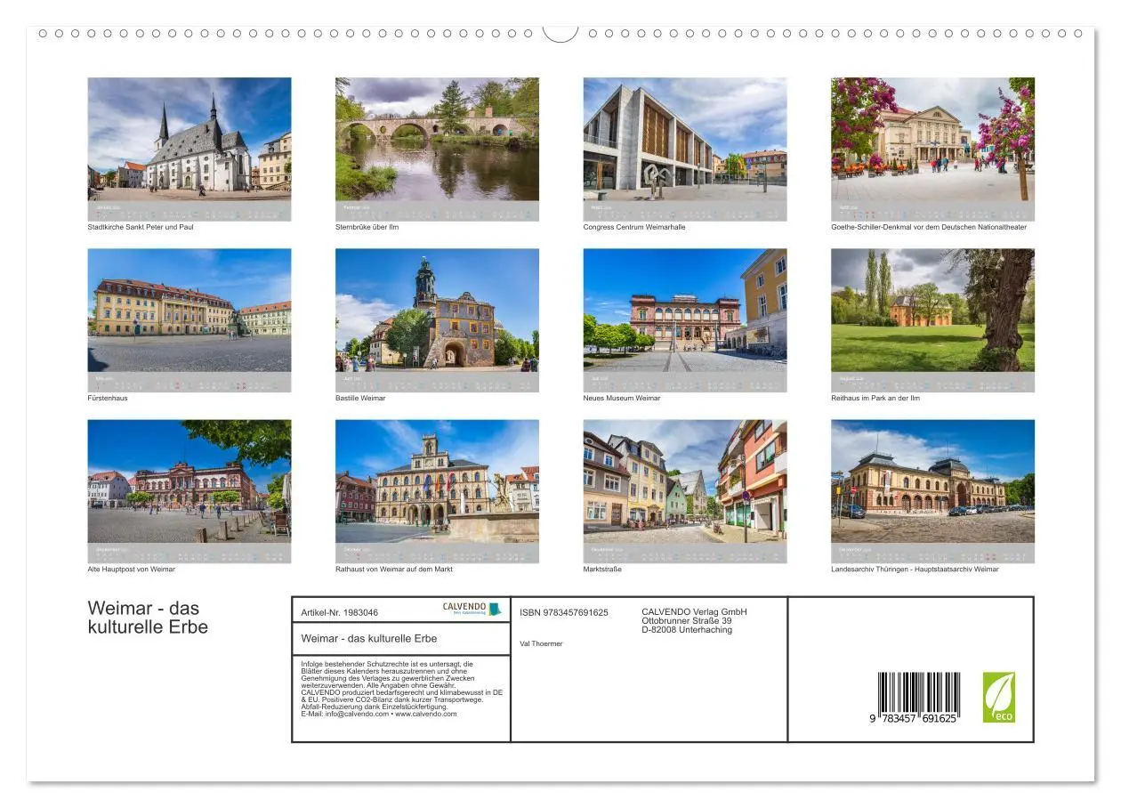 Bild: 9783457691625 | Weimar - das kulturelle Erbe (hochwertiger Premium Wandkalender...