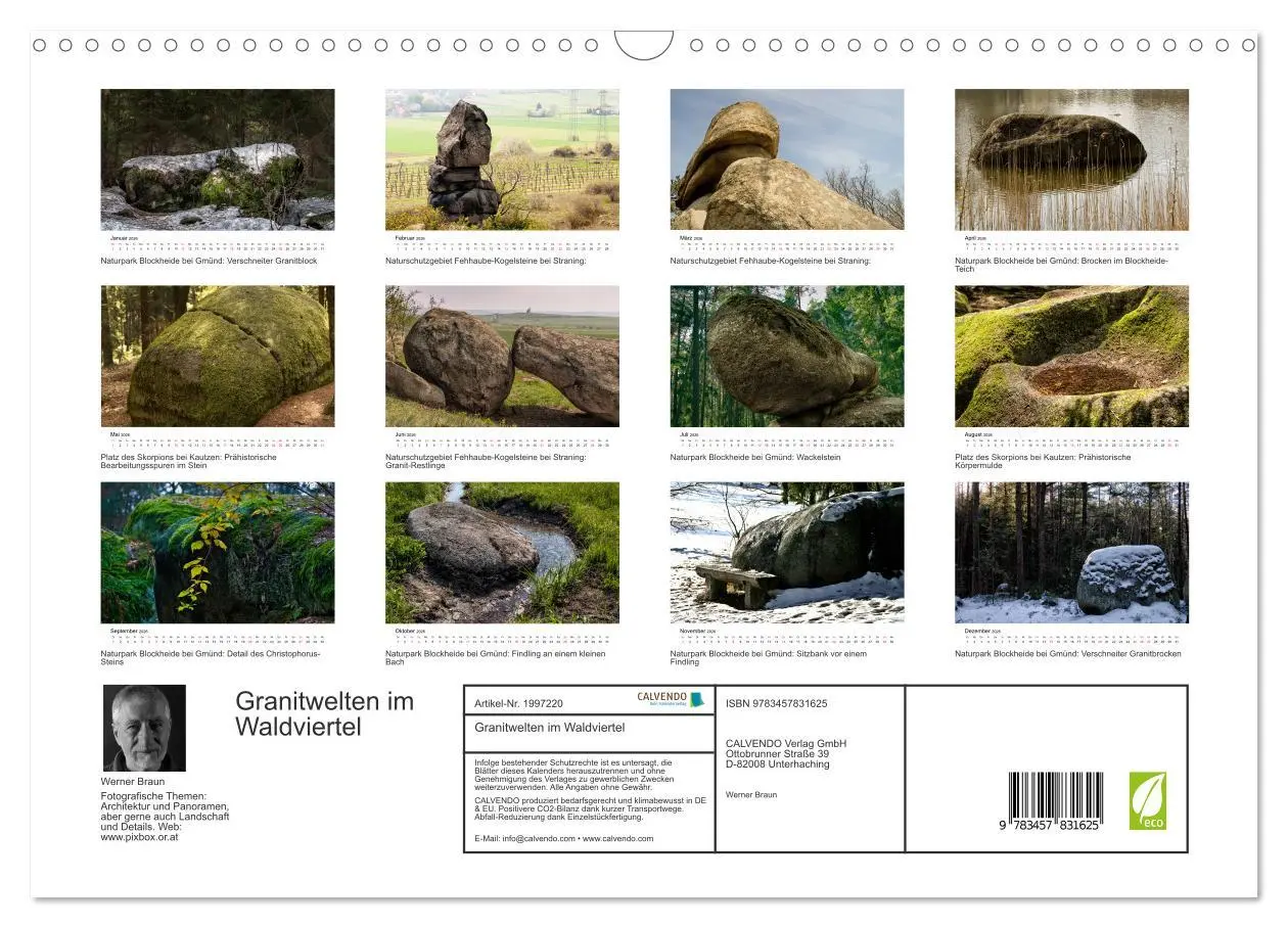 Bild: 9783457831625 | Granitwelten im Waldviertel (Wandkalender 2026 DIN A3 quer),...
