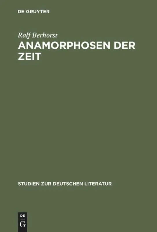 Cover: 9783484181625 | Anamorphosen der Zeit | Ralf Berhorst | Buch | VII | Deutsch | 2002