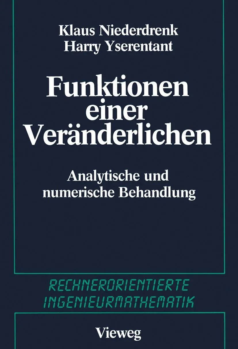 Cover: 9783528041625 | Funktionen einer Veränderlichen | K. Niederdrenk (u. a.) | Taschenbuch
