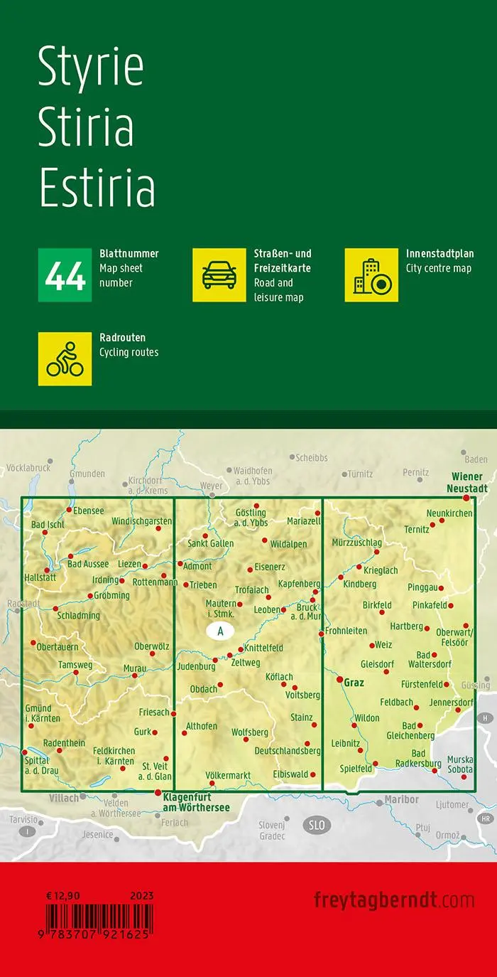 Rückseite: 9783707921625 | freytag &amp; berndt Straßenkarte Steiermark 1:150.000 | Freytag &amp; Berndt