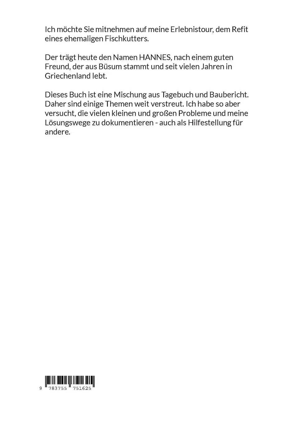 Rückseite: 9783755751625 | Ich hab mir einen alten Fischkutter gekauft | Mein Tagebuch - 2021