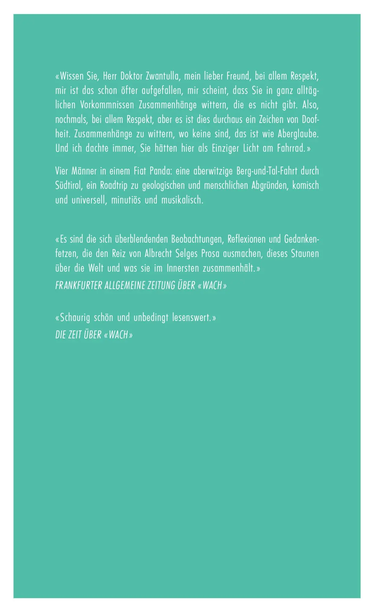 Rückseite: 9783871341625 | Die trunkene Fahrt | Albrecht Selge | Buch | 288 S. | Deutsch | 2016