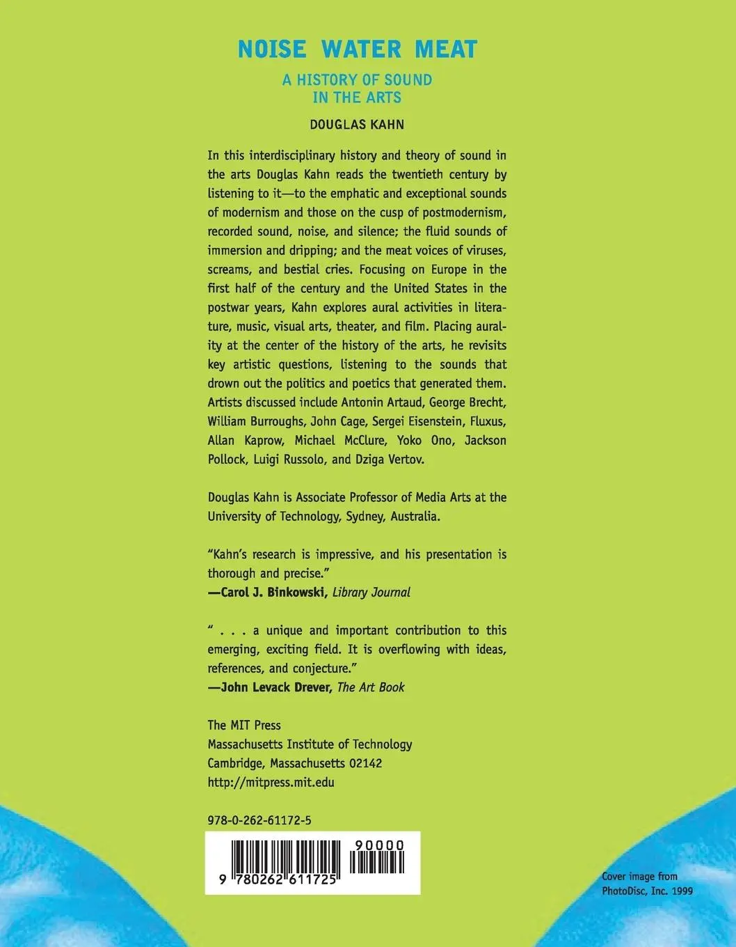 Rückseite: 9780262611725 | Noise, Water, Meat | A History of Sound in the Arts | Douglas Kahn