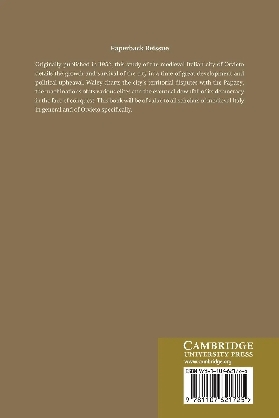 Rückseite: 9781107621725 | Mediaeval Orvieto | Daniel Waley | Taschenbuch | Englisch | 2013