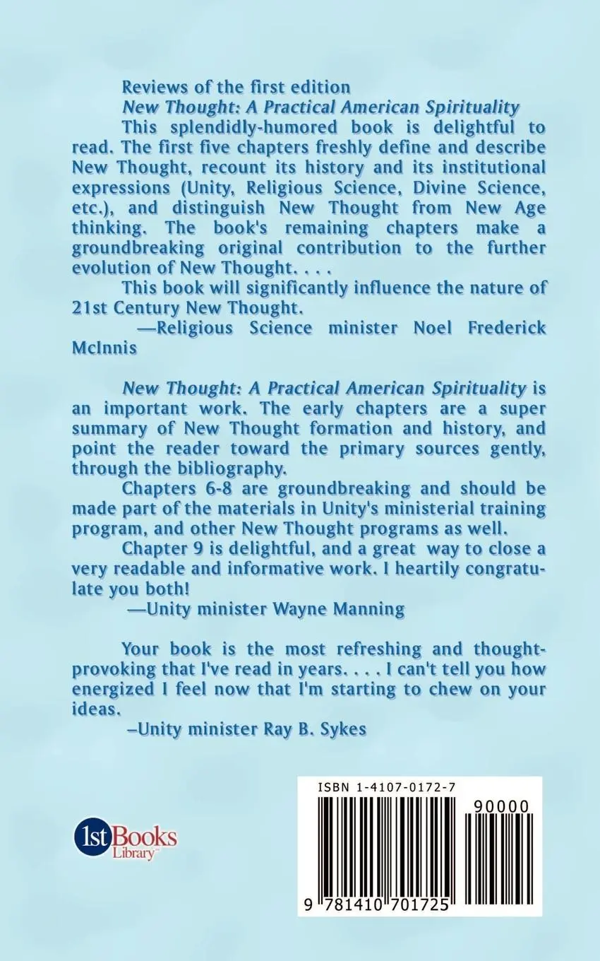 Rückseite: 9781410701725 | New Thought | A Practical American Spirituality (Revised Edition)