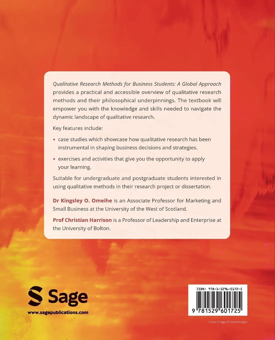 Rückseite: 9781529601725 | Qualitative Research Methods for Business Students | A Global Approach