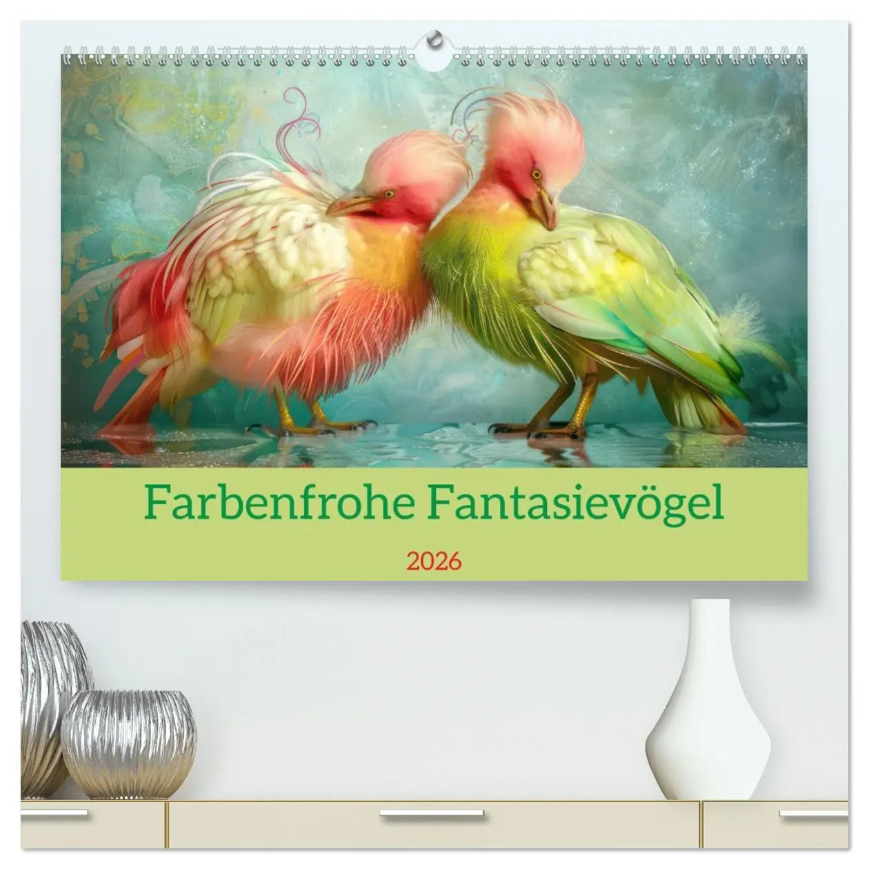 Cover: 9783457371725 | Farbenfrohe Fantasievögel (hochwertiger Premium Wandkalender 2026...