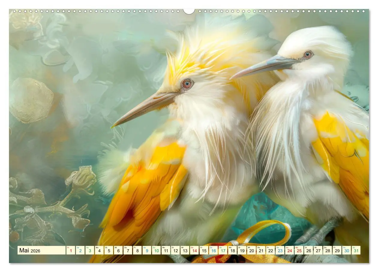 Bild: 9783457371725 | Farbenfrohe Fantasievögel (hochwertiger Premium Wandkalender 2026...