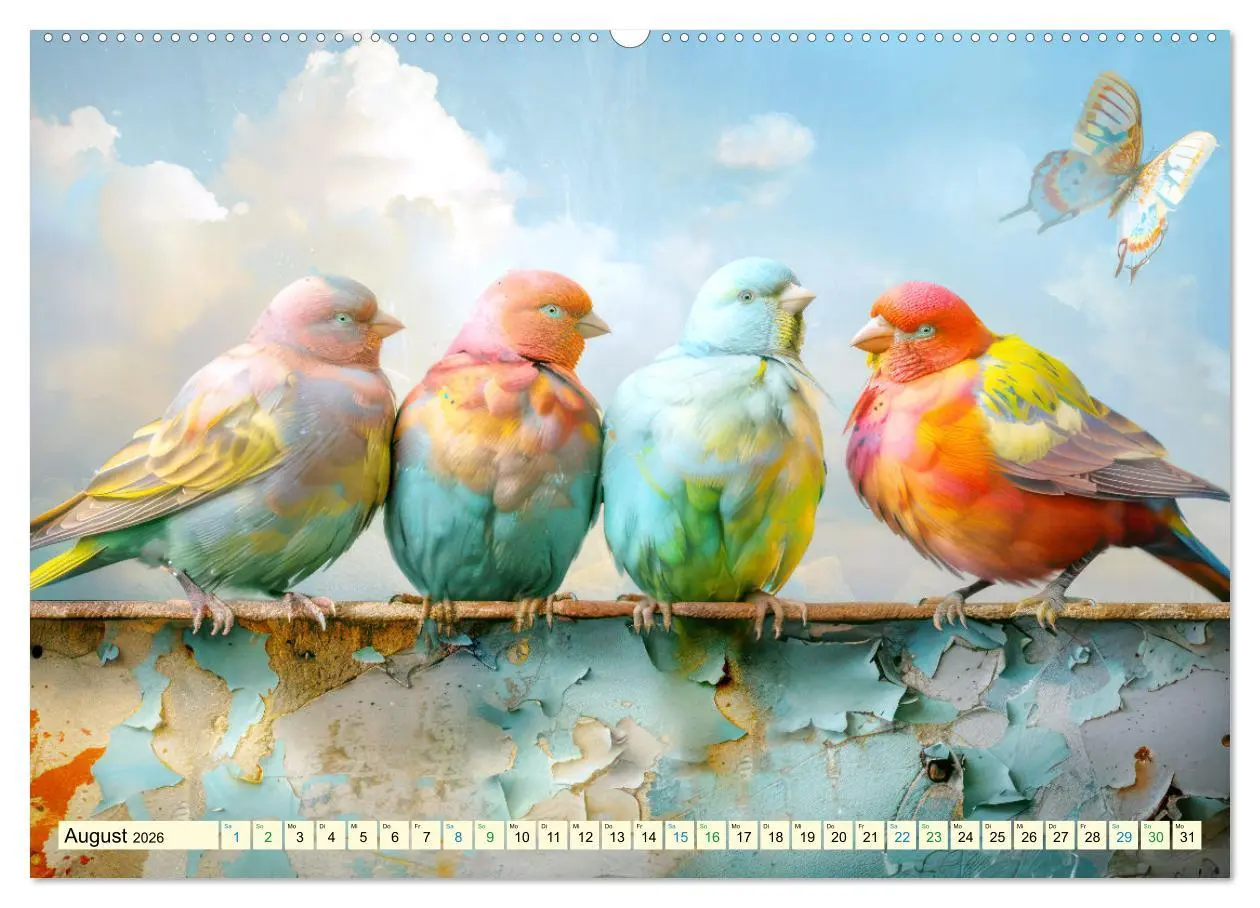 Bild: 9783457371725 | Farbenfrohe Fantasievögel (hochwertiger Premium Wandkalender 2026...