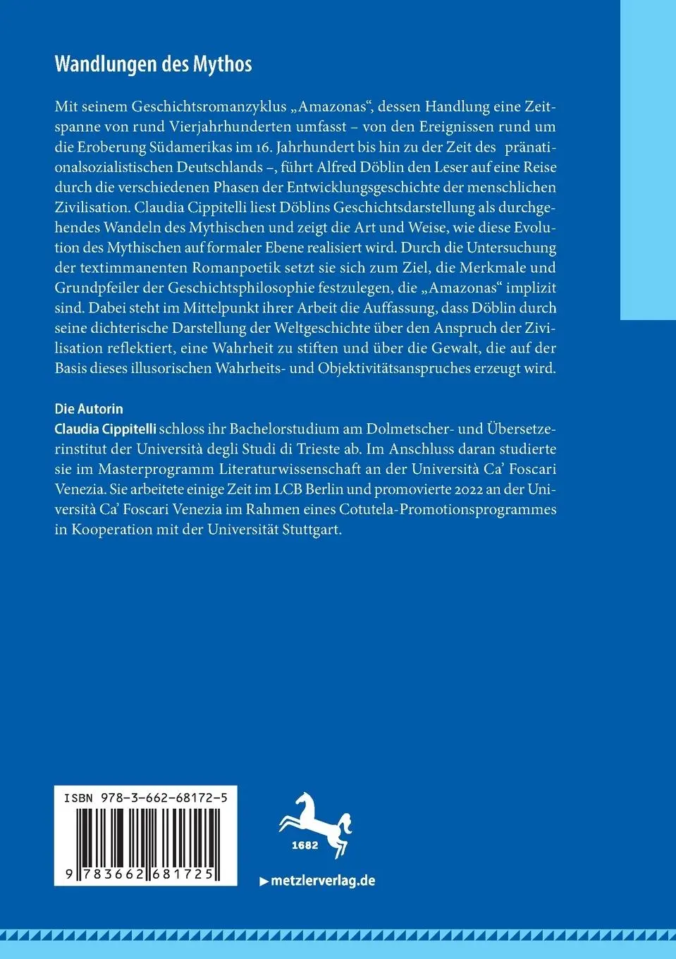 Rückseite: 9783662681725 | Wandlungen des Mythos | Claudia Cippitelli | Taschenbuch | xiii | 2023