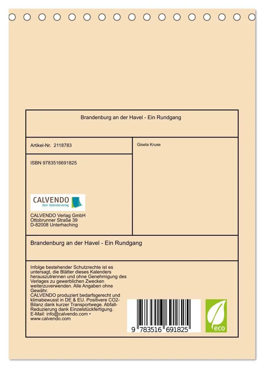 Bild: 9783516691825 | Brandenburg an der Havel - Ein Rundgang (Tischkalender 2026 DIN A5...