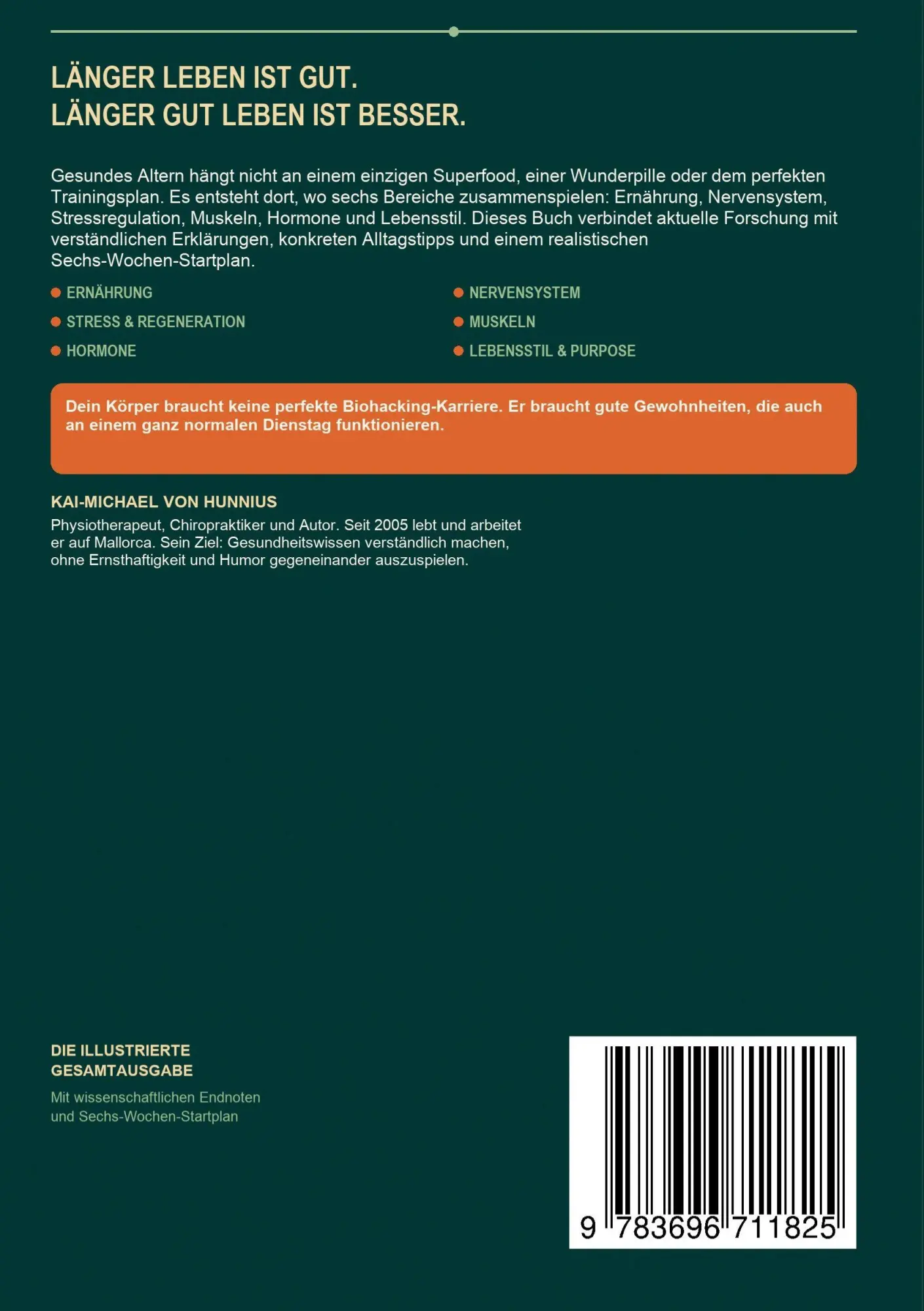Rückseite: 9783696711825 | Die 6 Säulen der Longevity | Kai-Michael von Hunnius | Taschenbuch