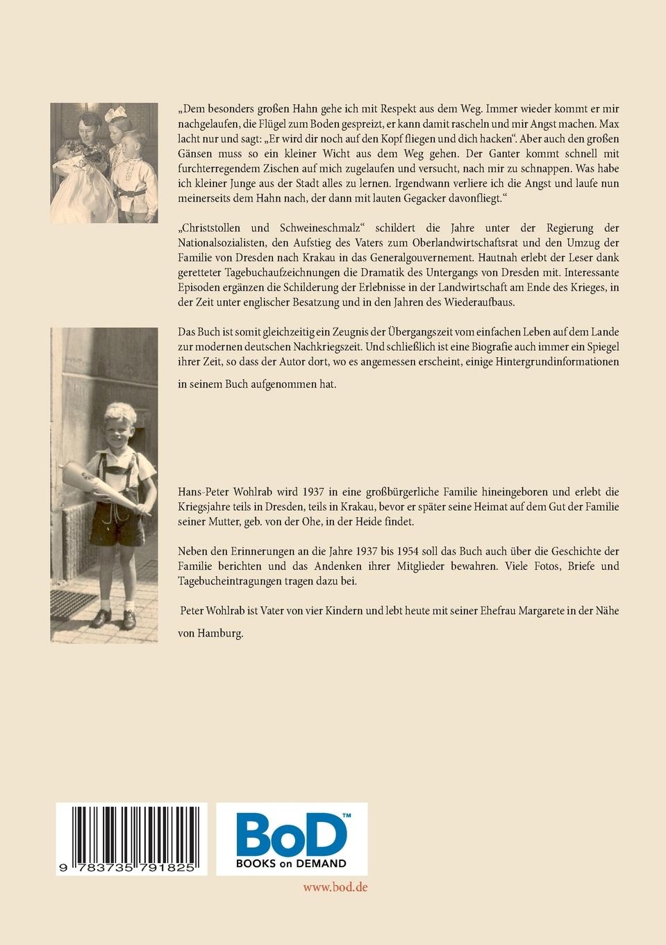 Rückseite: 9783735791825 | Christstollen und Schweineschmalz | Hans-Peter Wohlrab | Taschenbuch