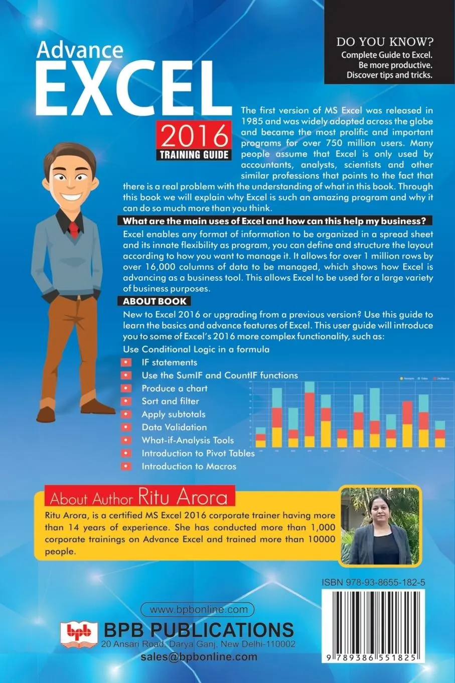 Rückseite: 9789386551825 | ADVANCE EXCEL 2016 TRAINING GUIDE | Ritu Arora (u. a.) | Taschenbuch
