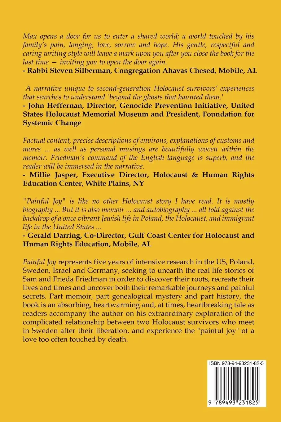 Rückseite: 9789493231825 | Painful Joy: A Holocaust Family Memoir | Max J. Friedman | Taschenbuch