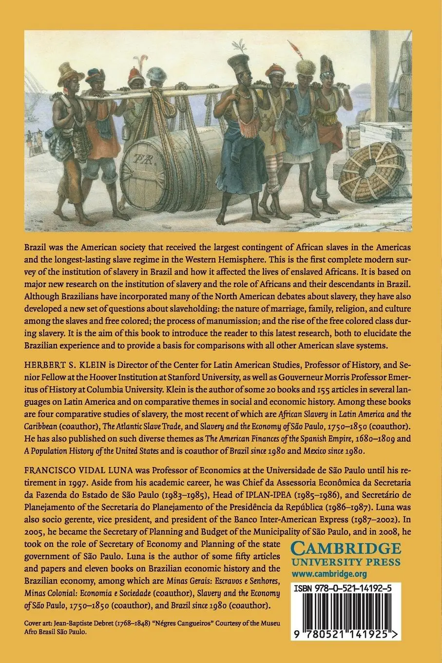 Rückseite: 9780521141925 | Slavery in Brazil | Herbert S. Klein (u. a.) | Taschenbuch | Englisch