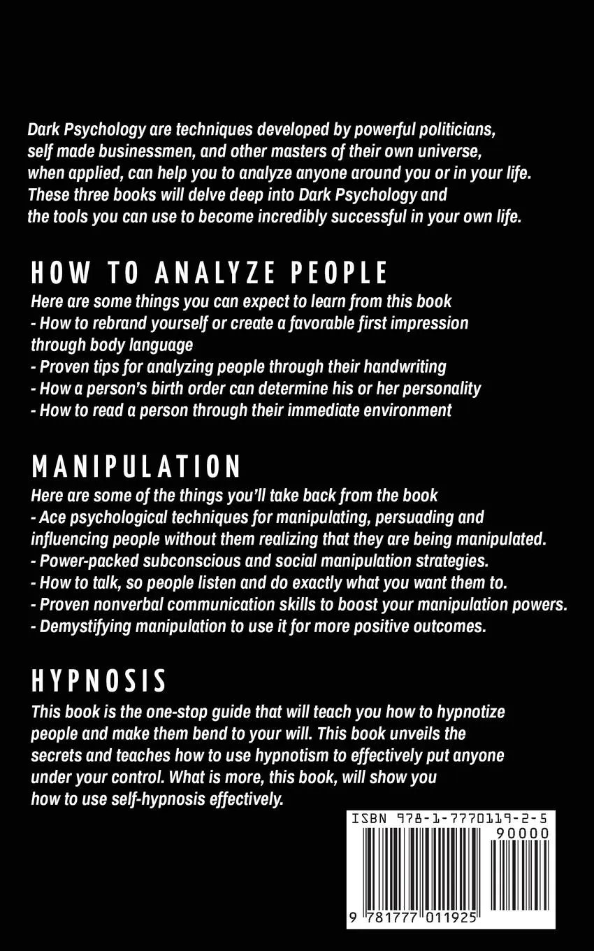 Rückseite: 9781777011925 | Dark Psychology | David T Abbots | Taschenbuch | Englisch | 2019