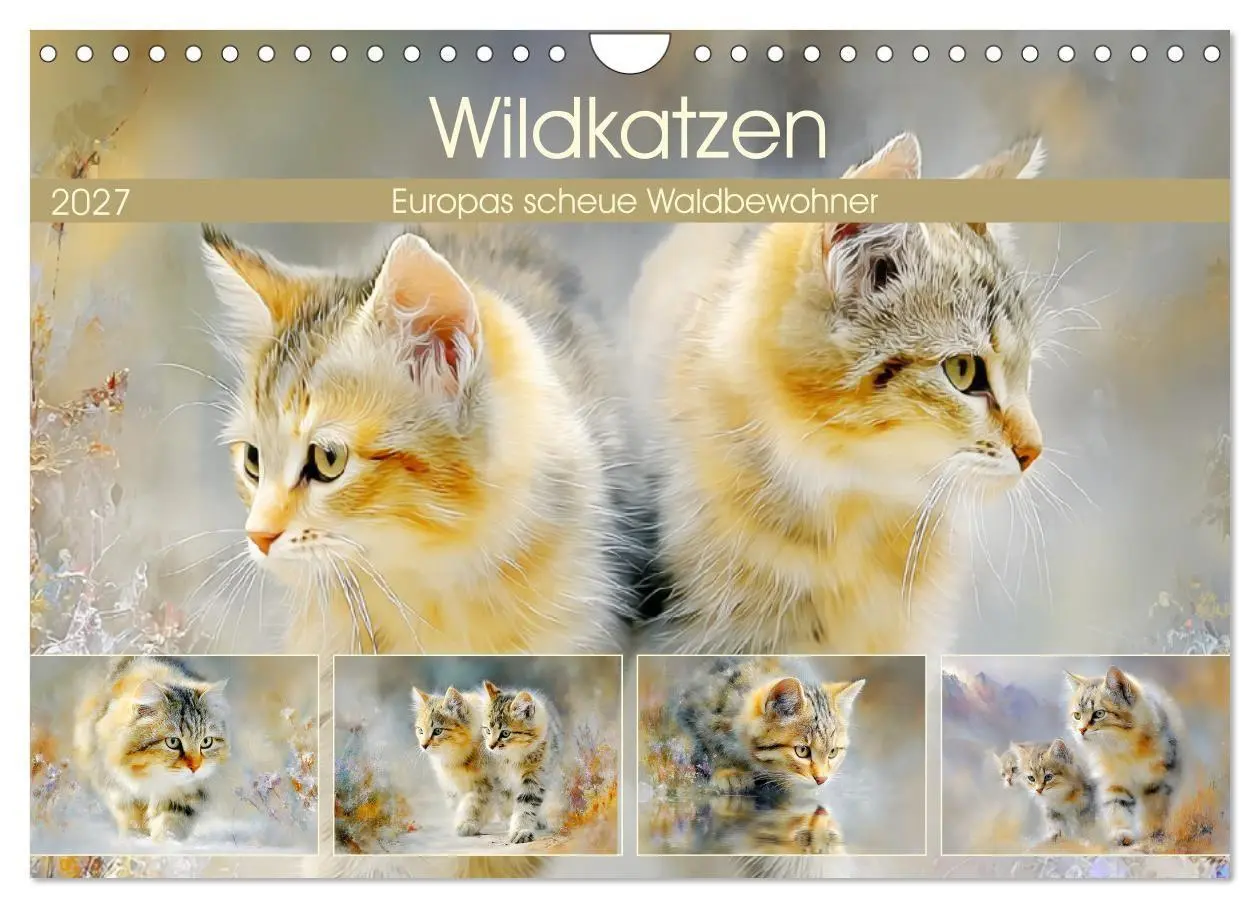 Cover: 9783516821925 | Wildkatzen. Europas scheue Waldbewohner (Wandkalender 2027 DIN A4...