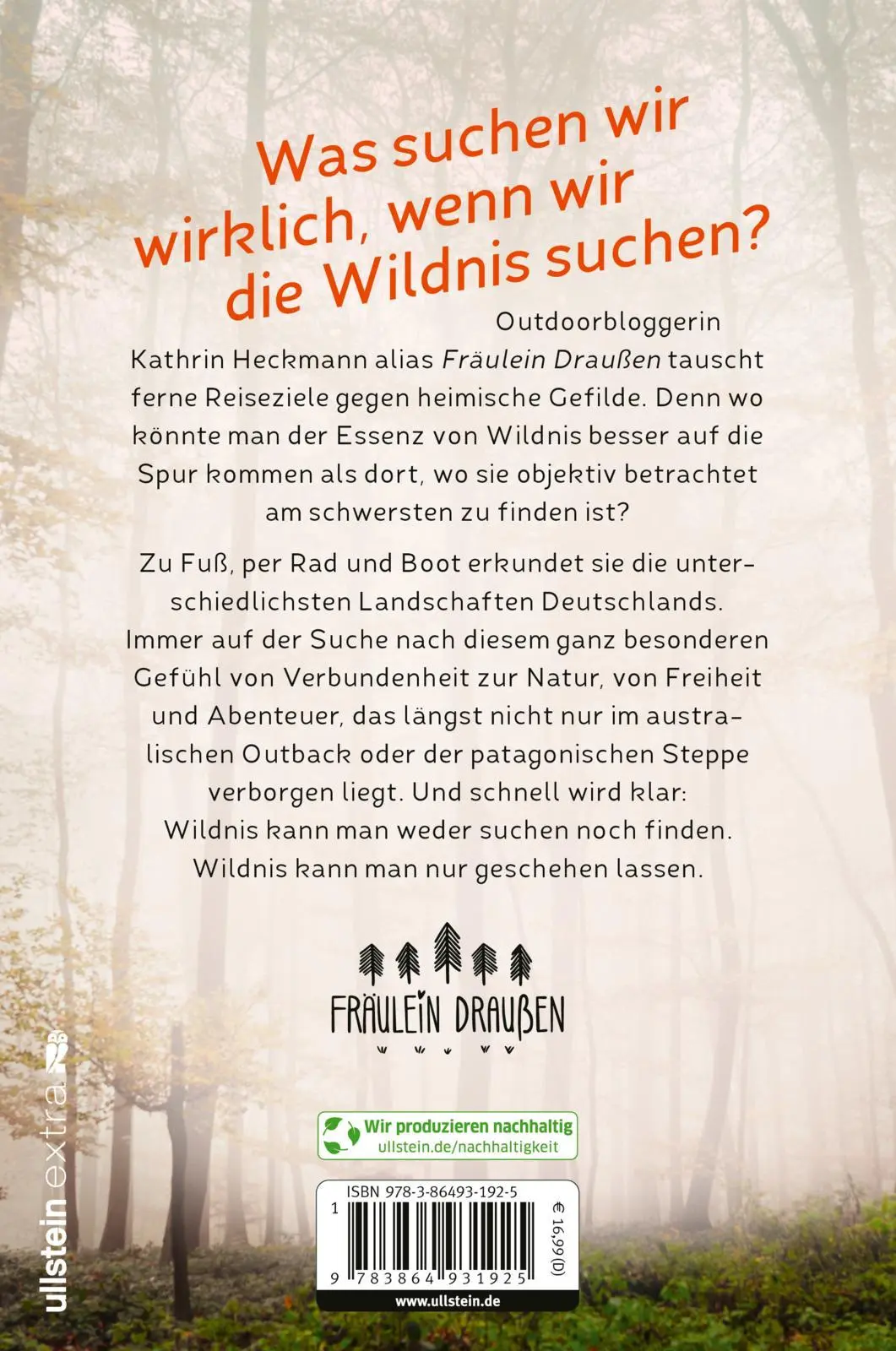 Rückseite: 9783864931925 | Fräulein Draußens Gespür für Wildnis | Kathrin Heckmann | Taschenbuch