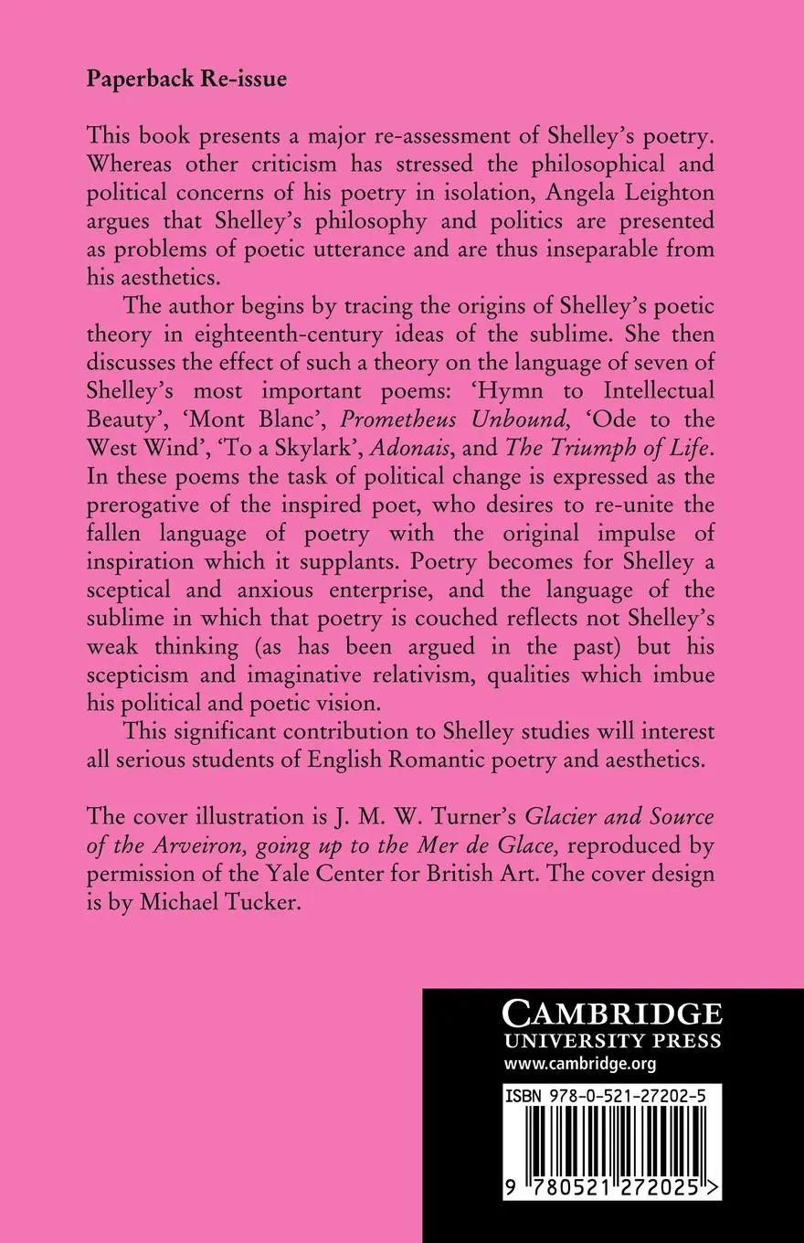 Rückseite: 9780521272025 | Shelley and the Sublime | An Interpretation of the Major Poems | Buch
