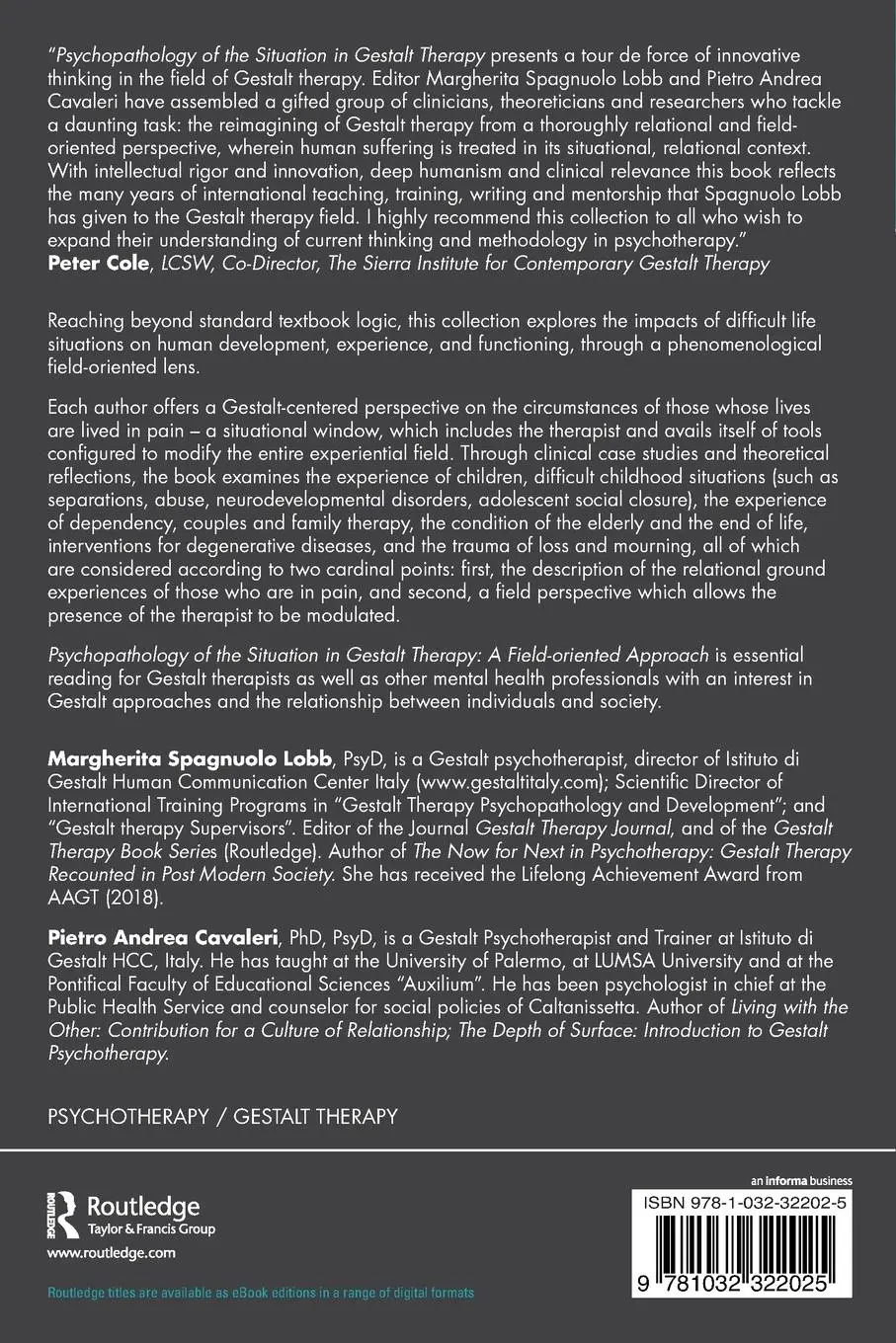 Rückseite: 9781032322025 | Psychopathology of the Situation in Gestalt Therapy | Lobb (u. a.)