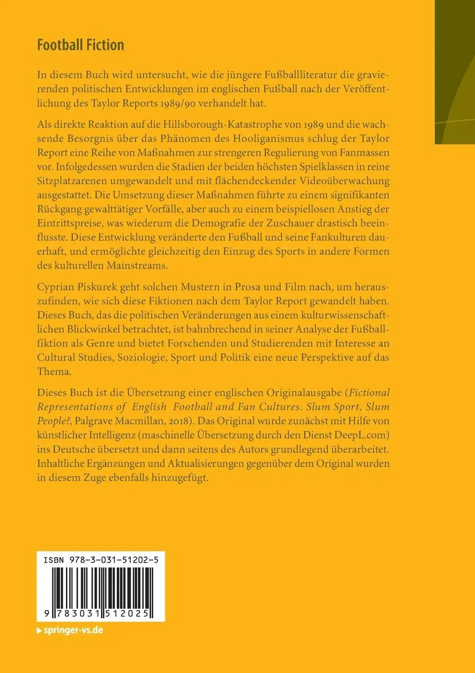 Rückseite: 9783031512025 | Football Fiction | Cyprian Piskurek | Taschenbuch | ix | Deutsch