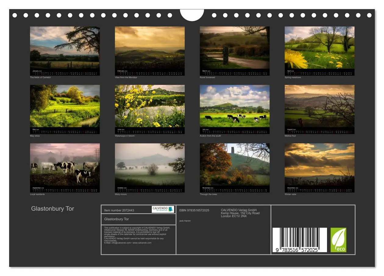 Bild: 9783516572025 | Glastonbury Tor (Wall Calendar 2026 DIN A4 landscape), CALVENDO 12...