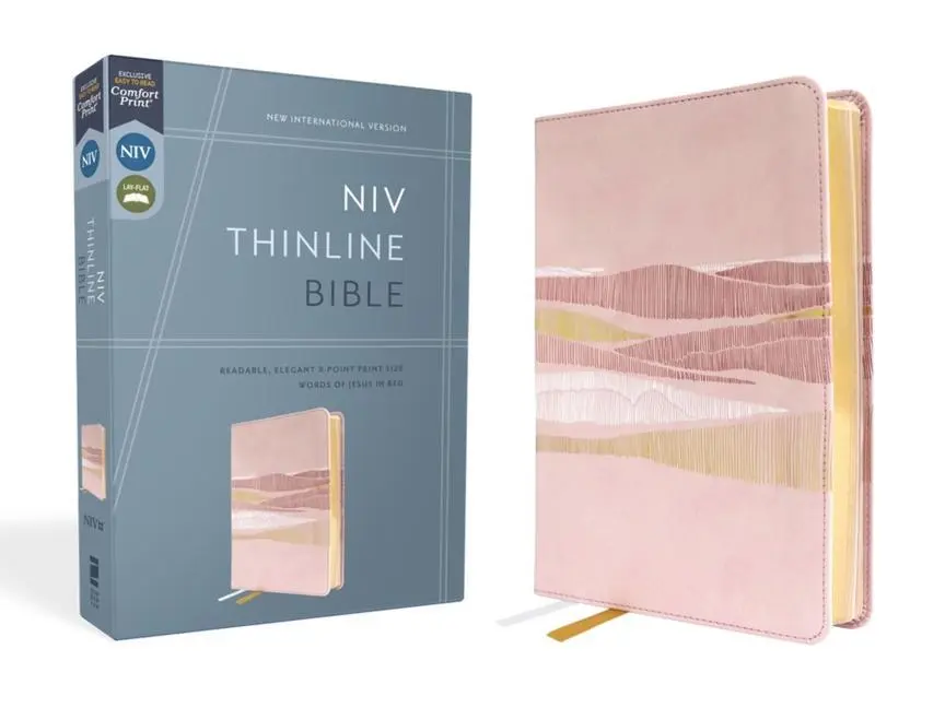 Cover: 9780310462125 | Niv, Thinline Bible, Leathersoft, Pink, Red Letter, Comfort Print