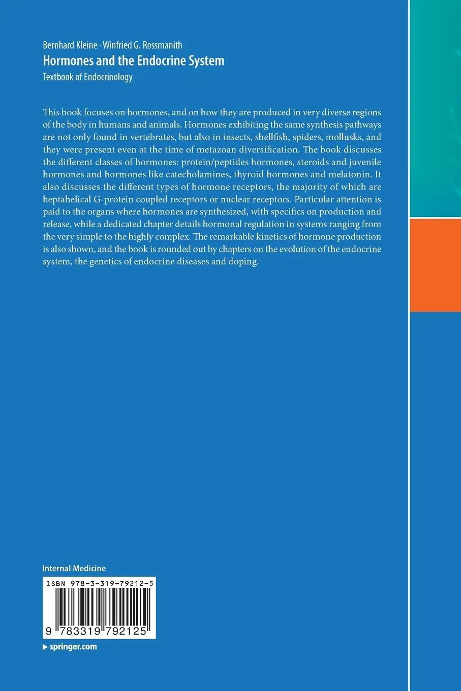 Rückseite: 9783319792125 | Hormones and the Endocrine System | Textbook of Endocrinology | Buch