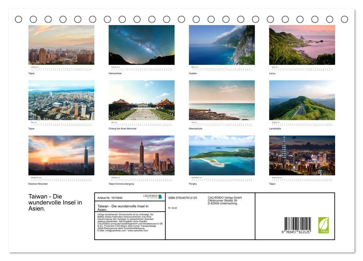 Bild: 9783457612125 | Taiwan - Die wundervolle Insel in Asien. (Tischkalender 2026 DIN A5...