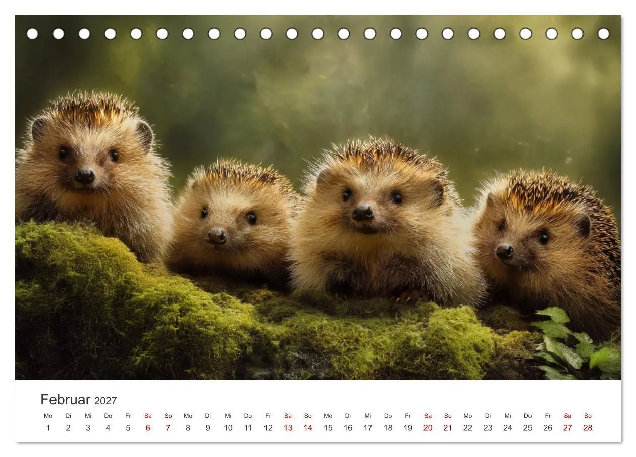 Bild: 9783516942125 | Rund, stachlig, munter - Ein Jahr mit Igeln (Tischkalender 2027 DIN...