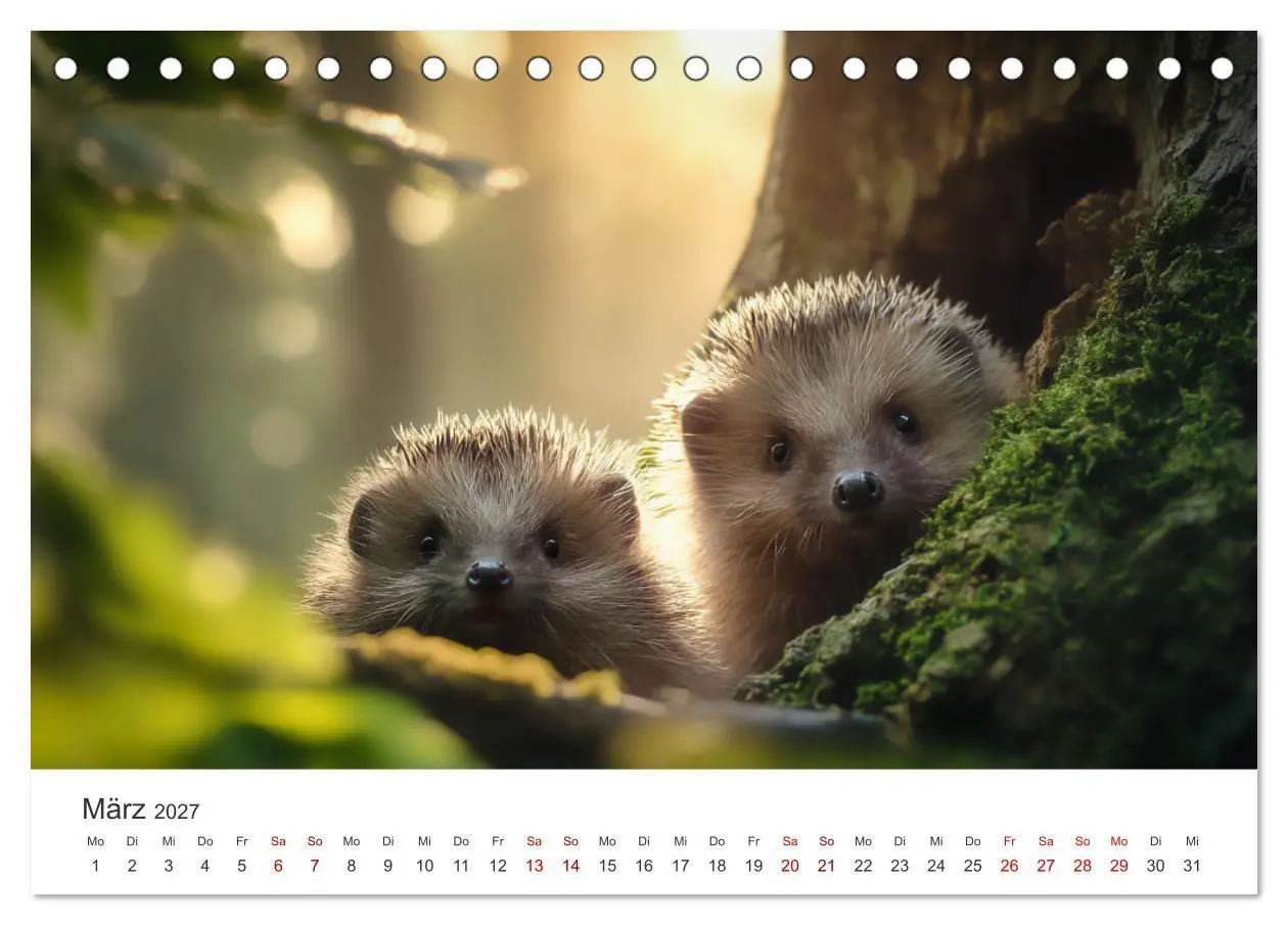Bild: 9783516942125 | Rund, stachlig, munter - Ein Jahr mit Igeln (Tischkalender 2027 DIN...
